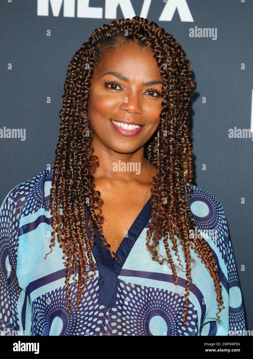 Beverly Hills, USA. 29 gennaio 2024. Vanessa Williams arriva al Red carpet per la serie antologica del National Geographic "GENIUS: MLK/X" tenutasi al Samuel Goldwyn Theater di Beverly Hills, CALIFORNIA, lunedì 29 gennaio 2024. (Foto di Juan Pablo Rico/Sipa USA) credito: SIPA USA/Alamy Live News Foto Stock