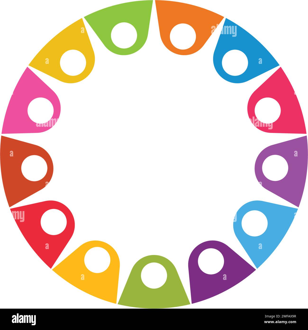 Comunità, rete e icona sociale modello di progettazione. Illustrazione Vettoriale