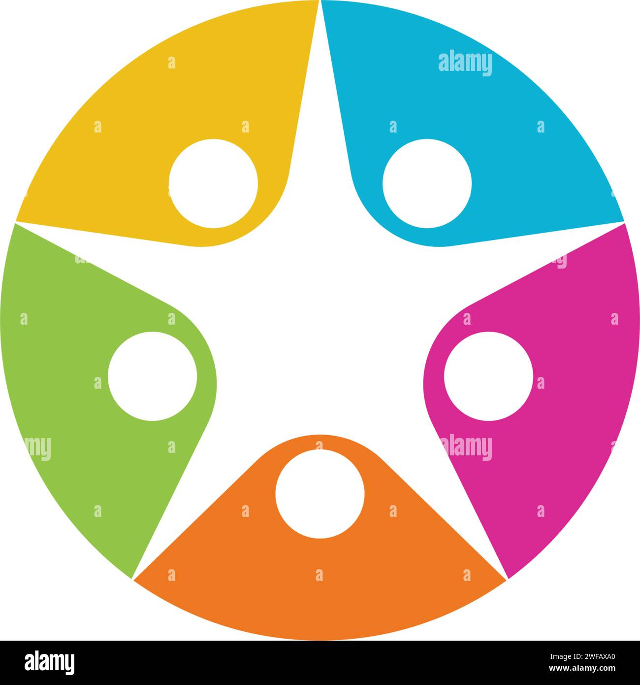 Comunità, rete e icona sociale modello di progettazione. Illustrazione Vettoriale