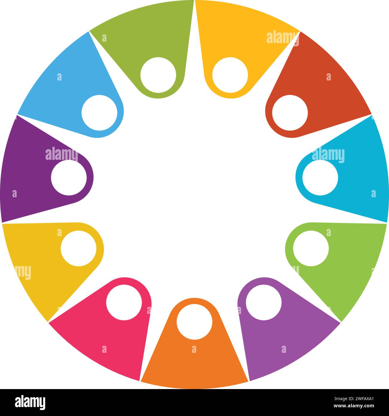 Comunità, rete e icona sociale modello di progettazione. Illustrazione Vettoriale