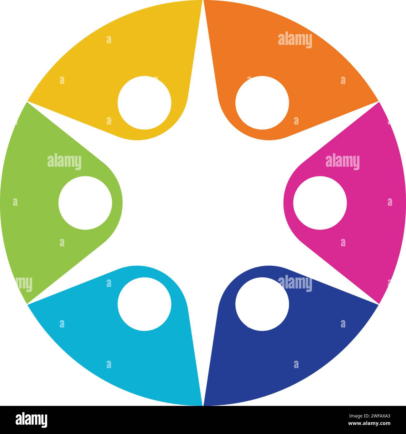 Comunità, rete e icona sociale modello di progettazione. Illustrazione Vettoriale