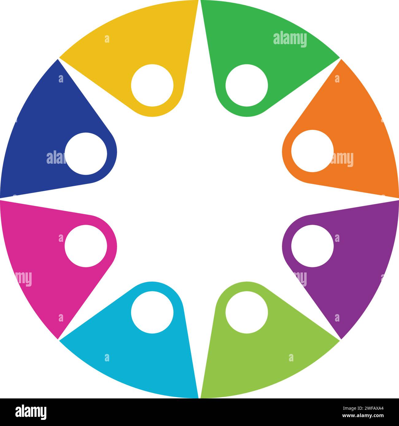 Comunità, rete e icona sociale modello di progettazione. Illustrazione Vettoriale