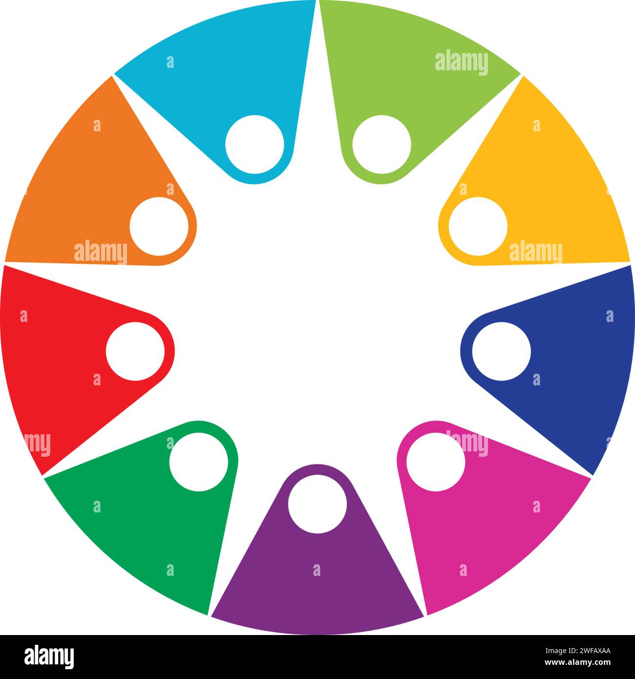 Comunità, rete e icona sociale modello di progettazione. Illustrazione Vettoriale