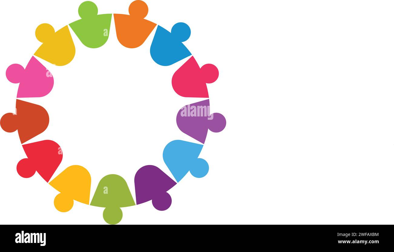 Comunità, rete e icona sociale modello di progettazione. Illustrazione Vettoriale