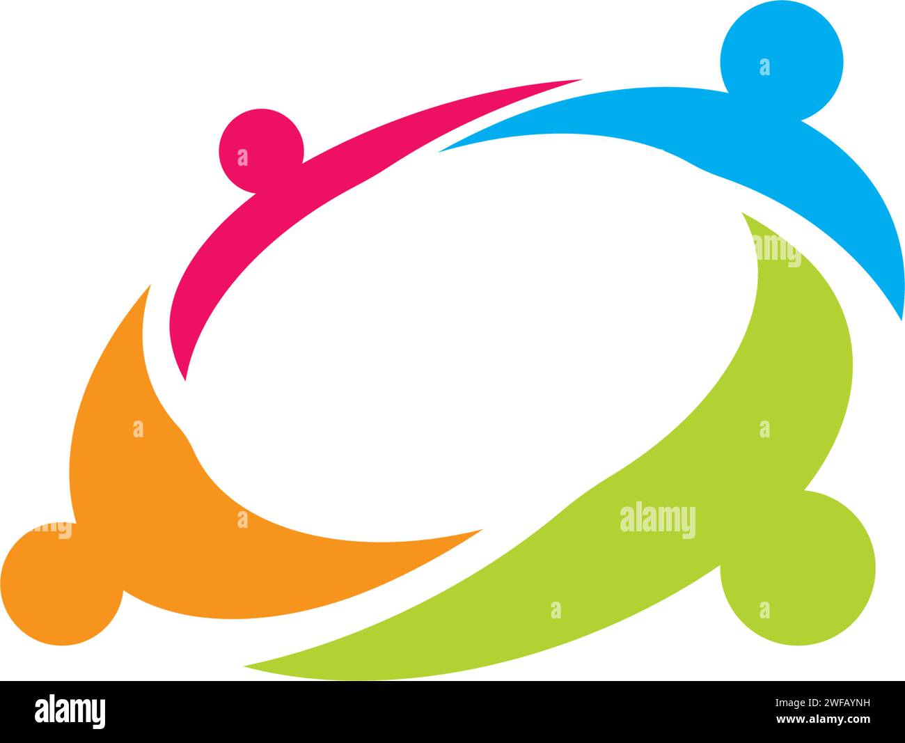 Comunità, rete e icona sociale modello di progettazione. Illustrazione Vettoriale