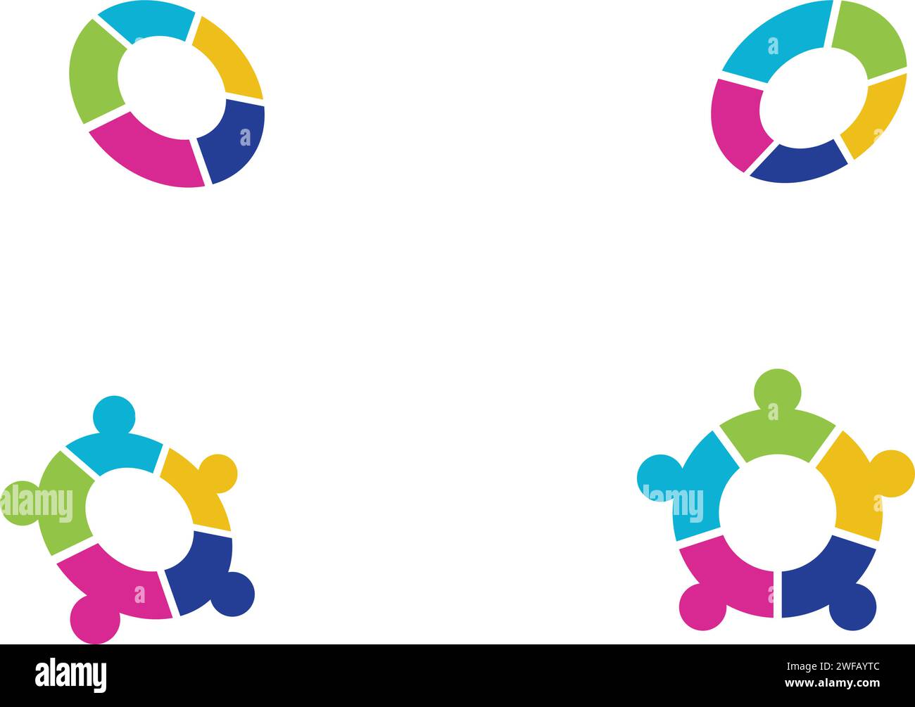 Comunità, rete e icona sociale modello di progettazione. Illustrazione Vettoriale