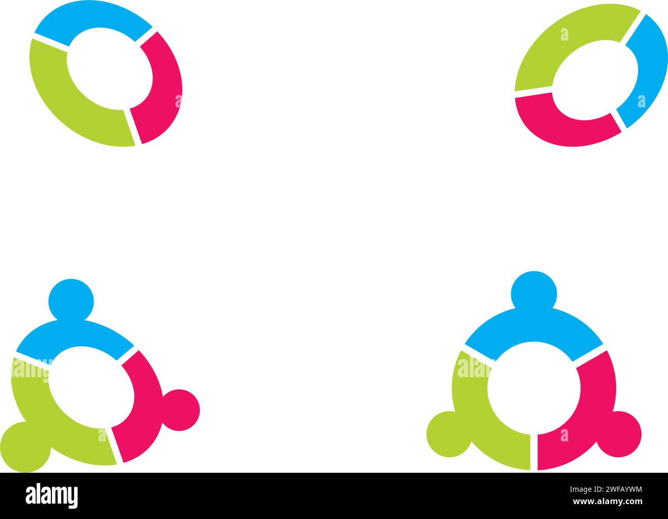 Comunità, rete e icona sociale modello di progettazione. Illustrazione Vettoriale