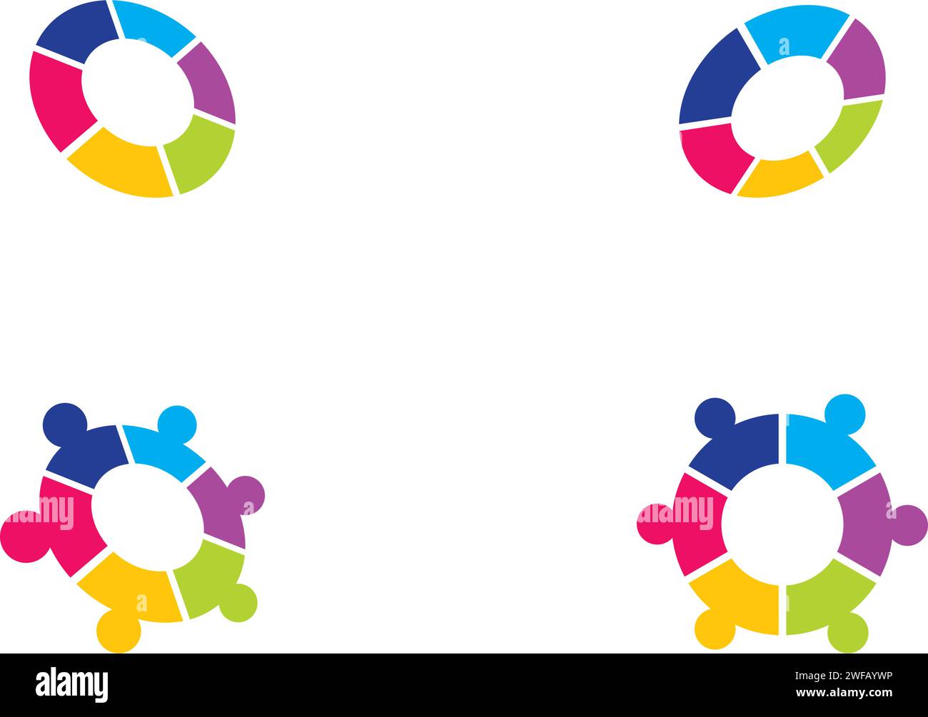 Comunità, rete e icona sociale modello di progettazione. Illustrazione Vettoriale