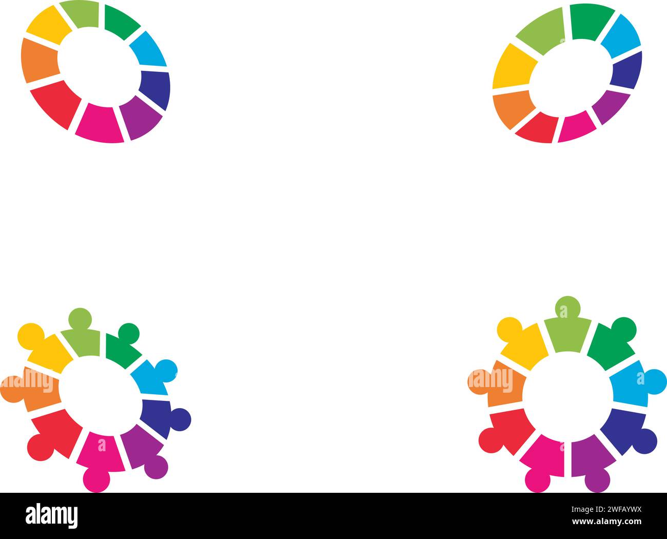 Comunità, rete e icona sociale modello di progettazione. Illustrazione Vettoriale