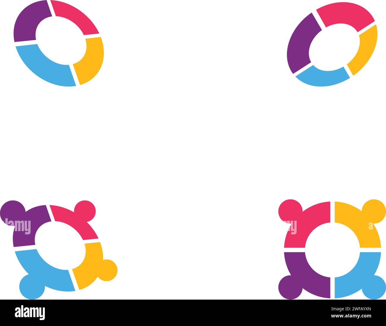 Comunità, rete e icona sociale modello di progettazione. Illustrazione Vettoriale