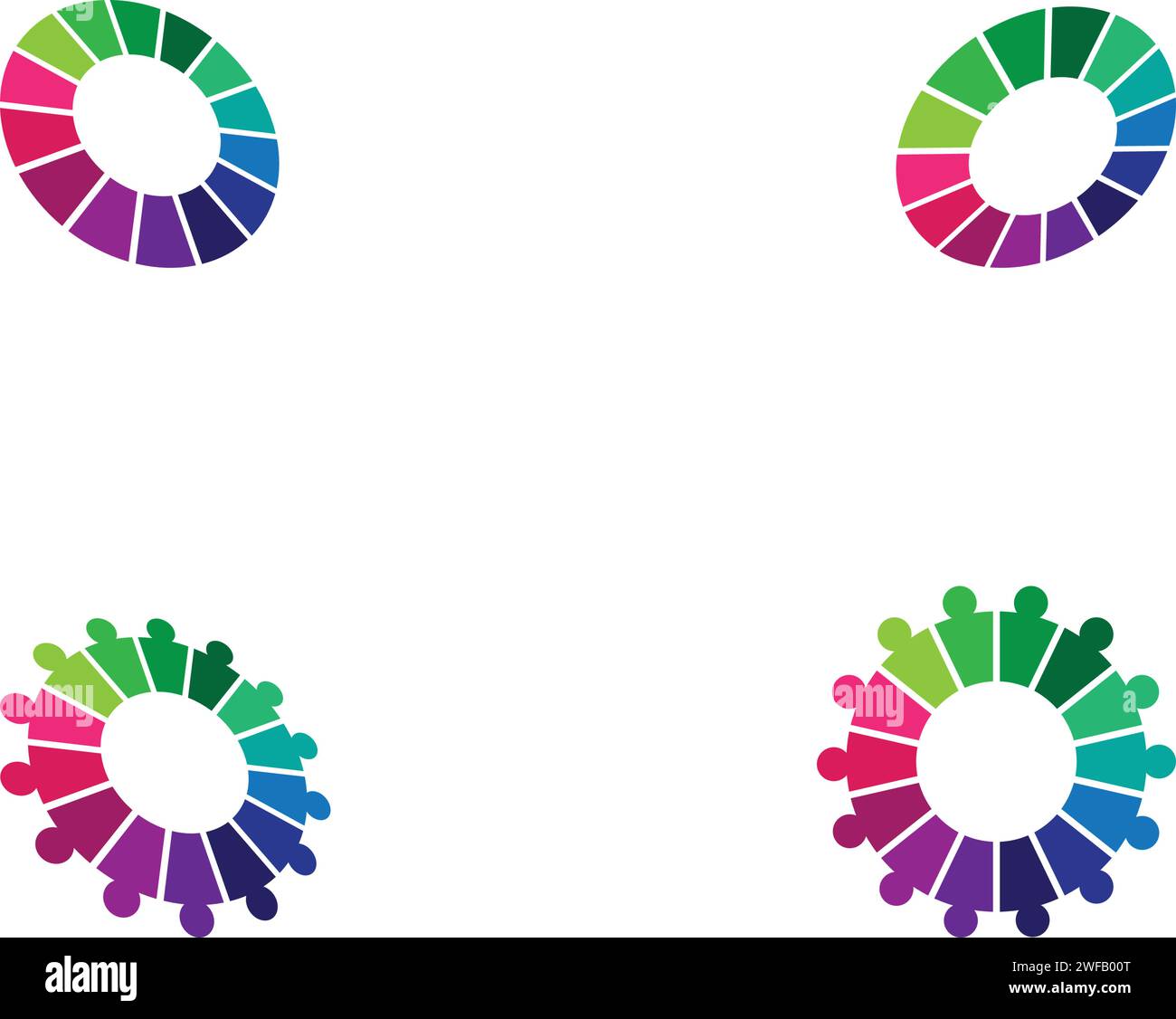Comunità, rete e icona sociale modello di progettazione. Illustrazione Vettoriale