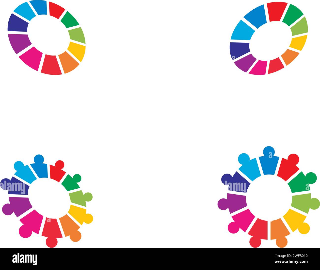 Comunità, rete e icona sociale modello di progettazione. Illustrazione Vettoriale