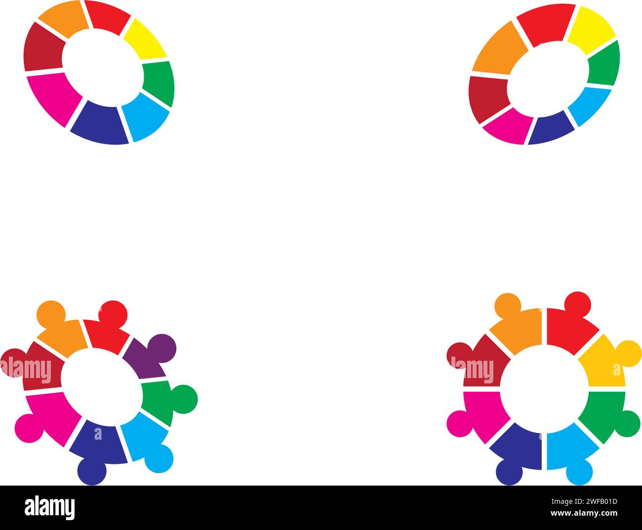 Comunità, rete e icona sociale modello di progettazione. Illustrazione Vettoriale