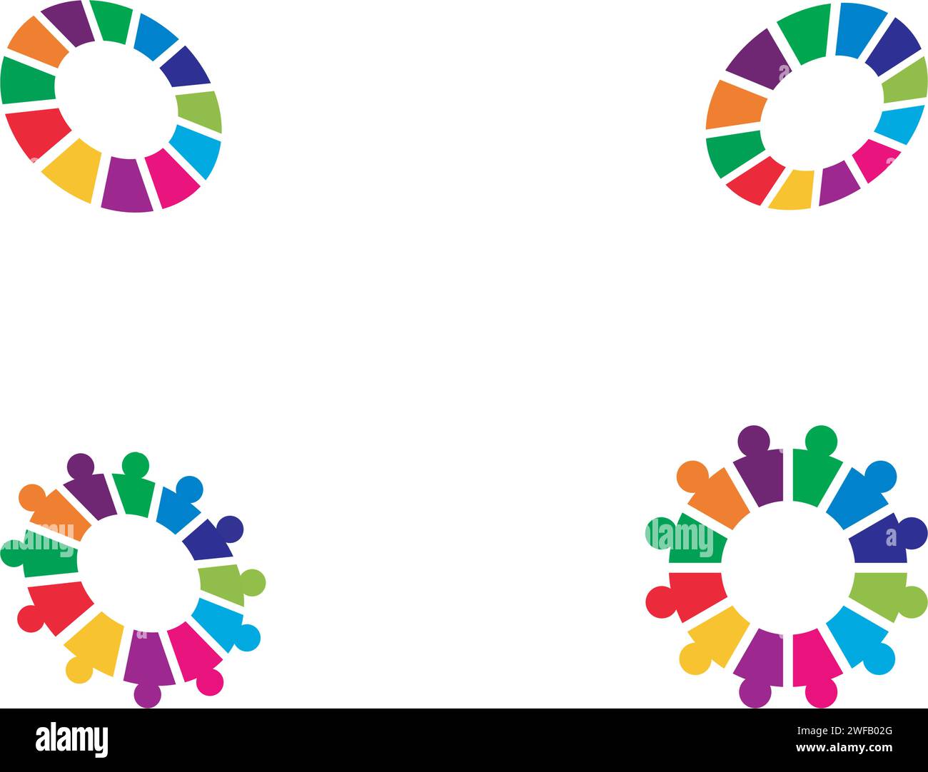 Comunità, rete e icona sociale modello di progettazione. Illustrazione Vettoriale