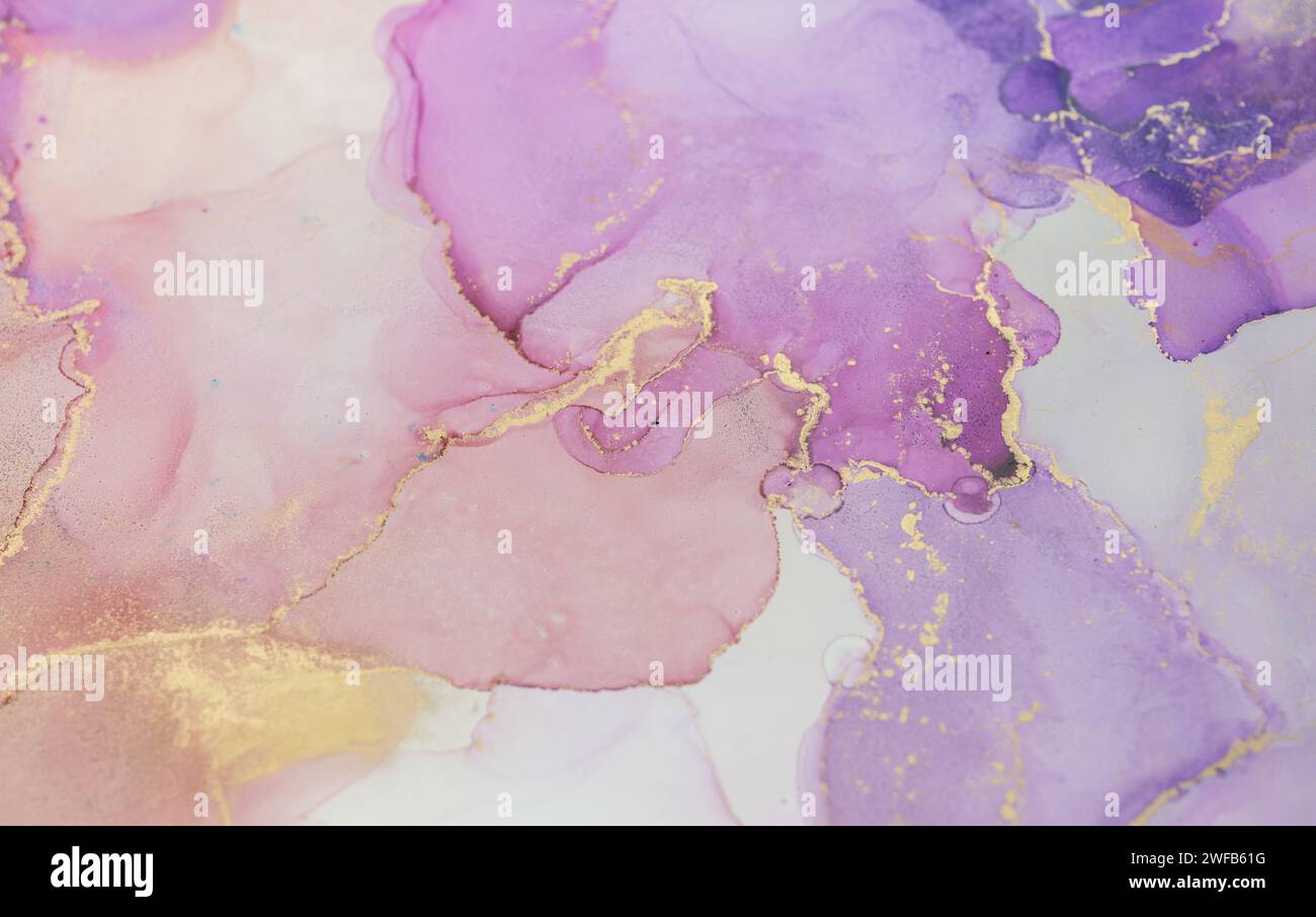 Abstract vernice viola sfondo. Texture acrilico con disegno marmorizzato Foto Stock