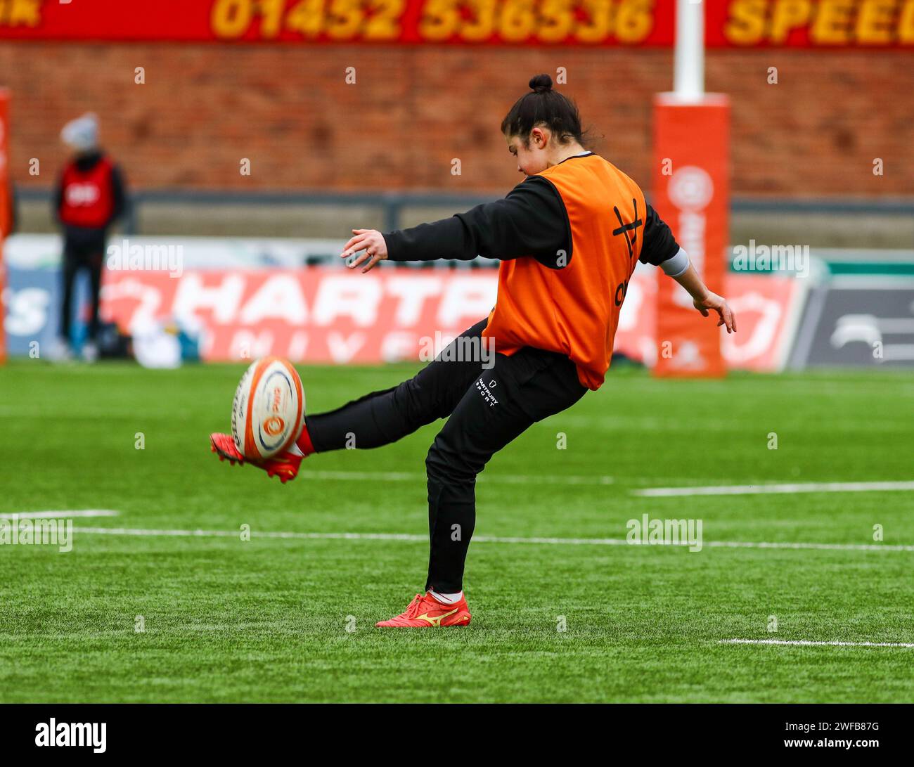 Gloucester, Regno Unito. 20 gennaio 2024. Gloucester, Inghilterra, 20 gennaio 2024 Caity Mattinson (Gloucester) Warming Up before the Premiership Womens Rugby game between Gloucester/Hartpury and Saracens Women at Kingsholm in Gloucester, Inghilterra. (B. Est/SPP) credito: SPP Sport Press Photo. /Alamy Live News Foto Stock