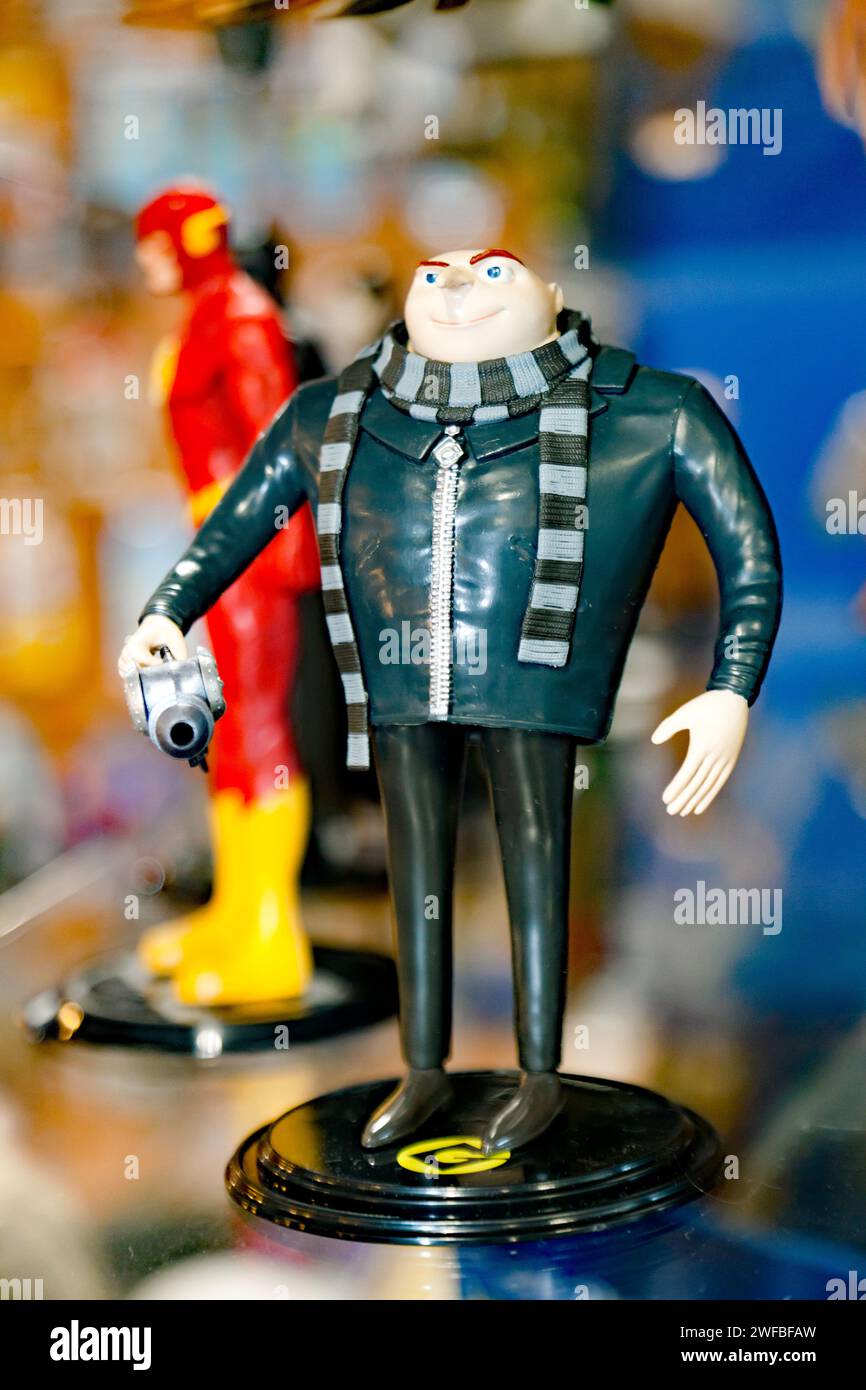 Bendyfigs™ – Gru, di Despicable me, in mostra alla Toy Fair 2024, Olympia, Londra Foto Stock