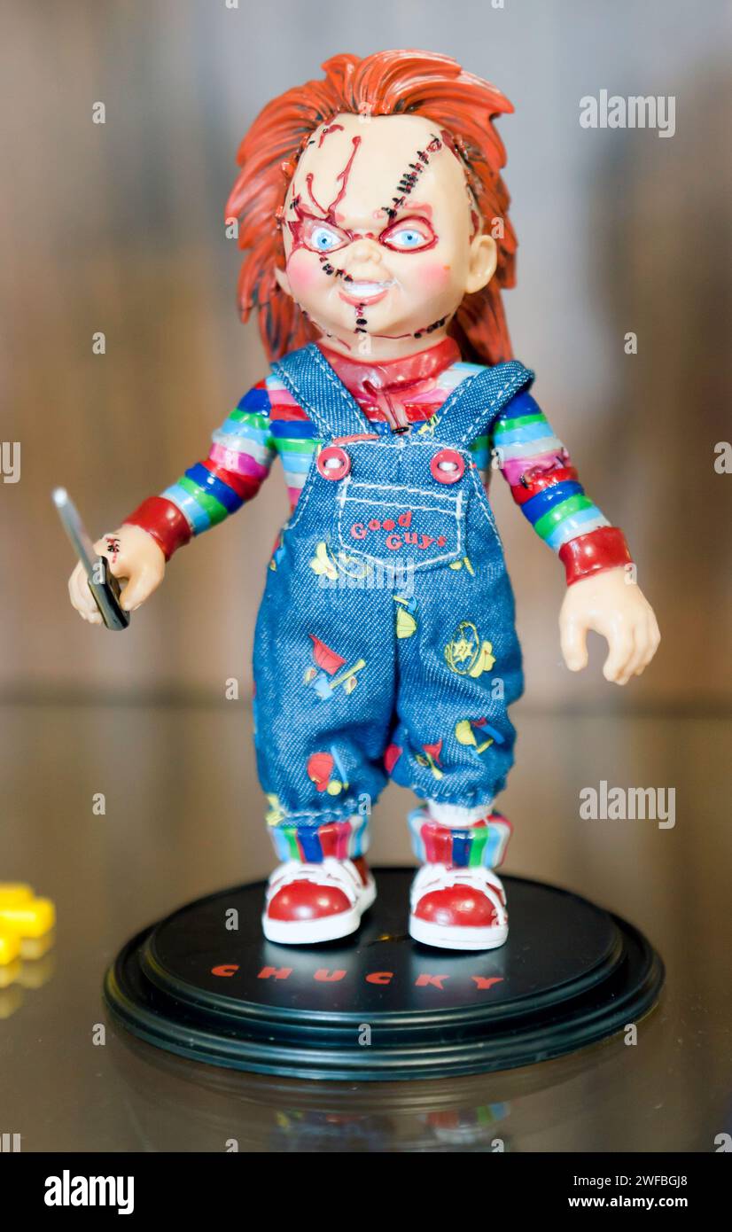 Bendyfigs™ – Chucky in mostra alla Toy Fair 2024, Olympia, Londra Foto Stock