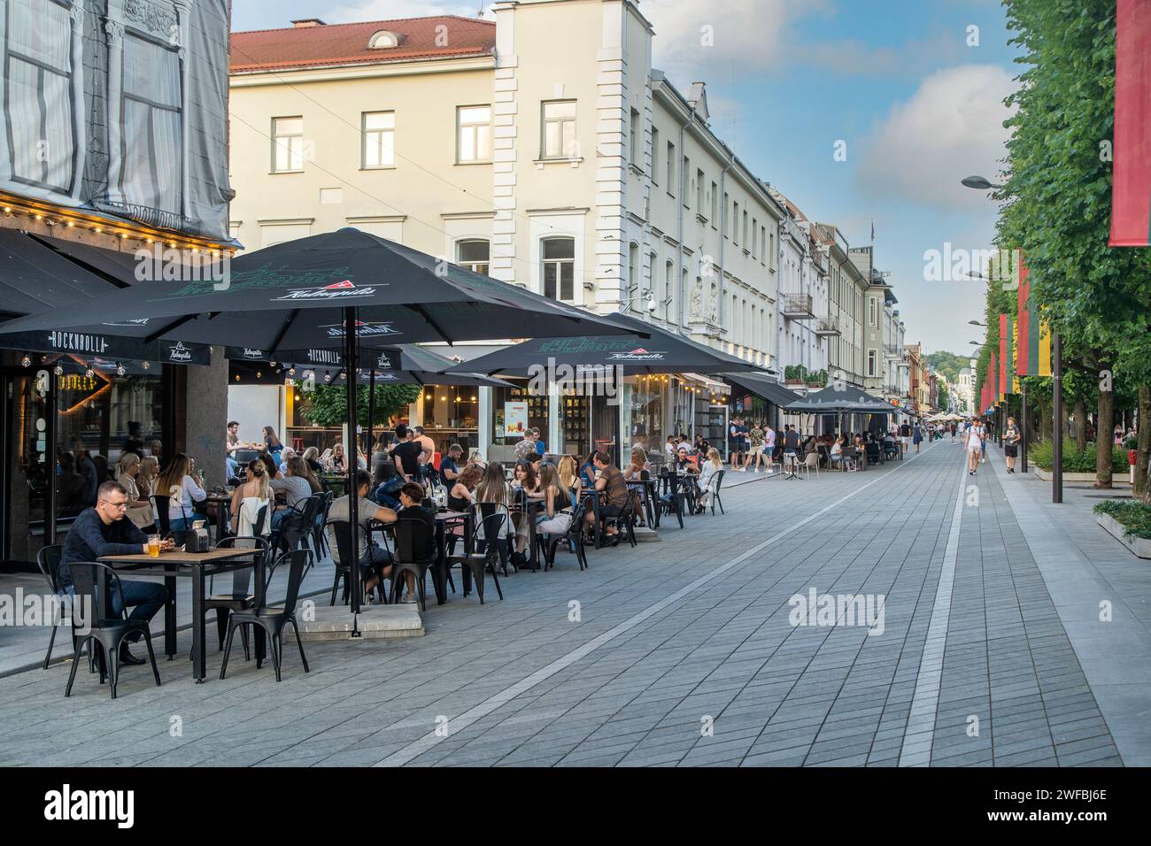 Kaunas, Lituania: Laisvės Alėja (Liberty Boulevard) Foto Stock