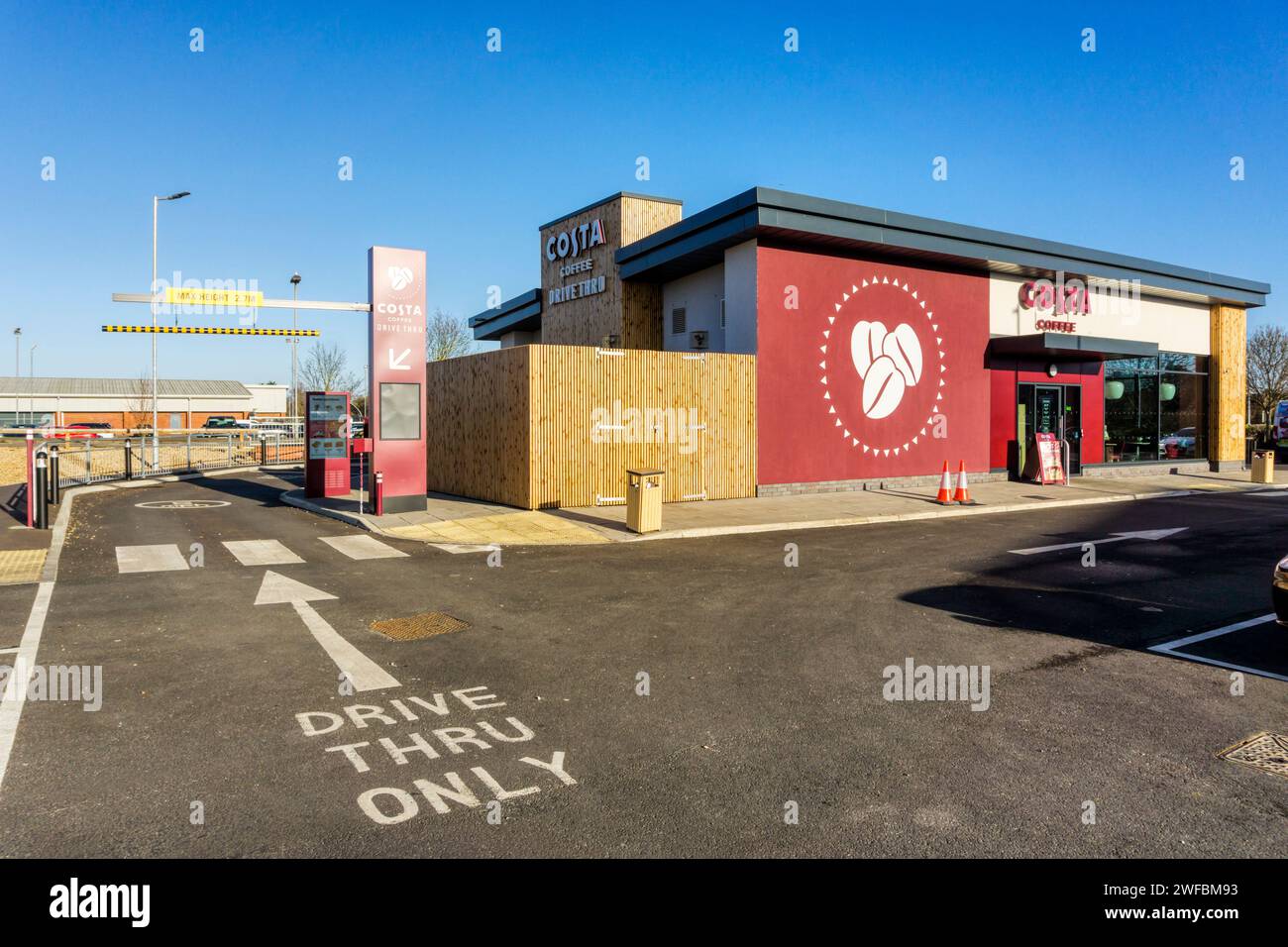 Un drive-thru Costa Coffee a King's Lynn, Norfolk. Foto Stock