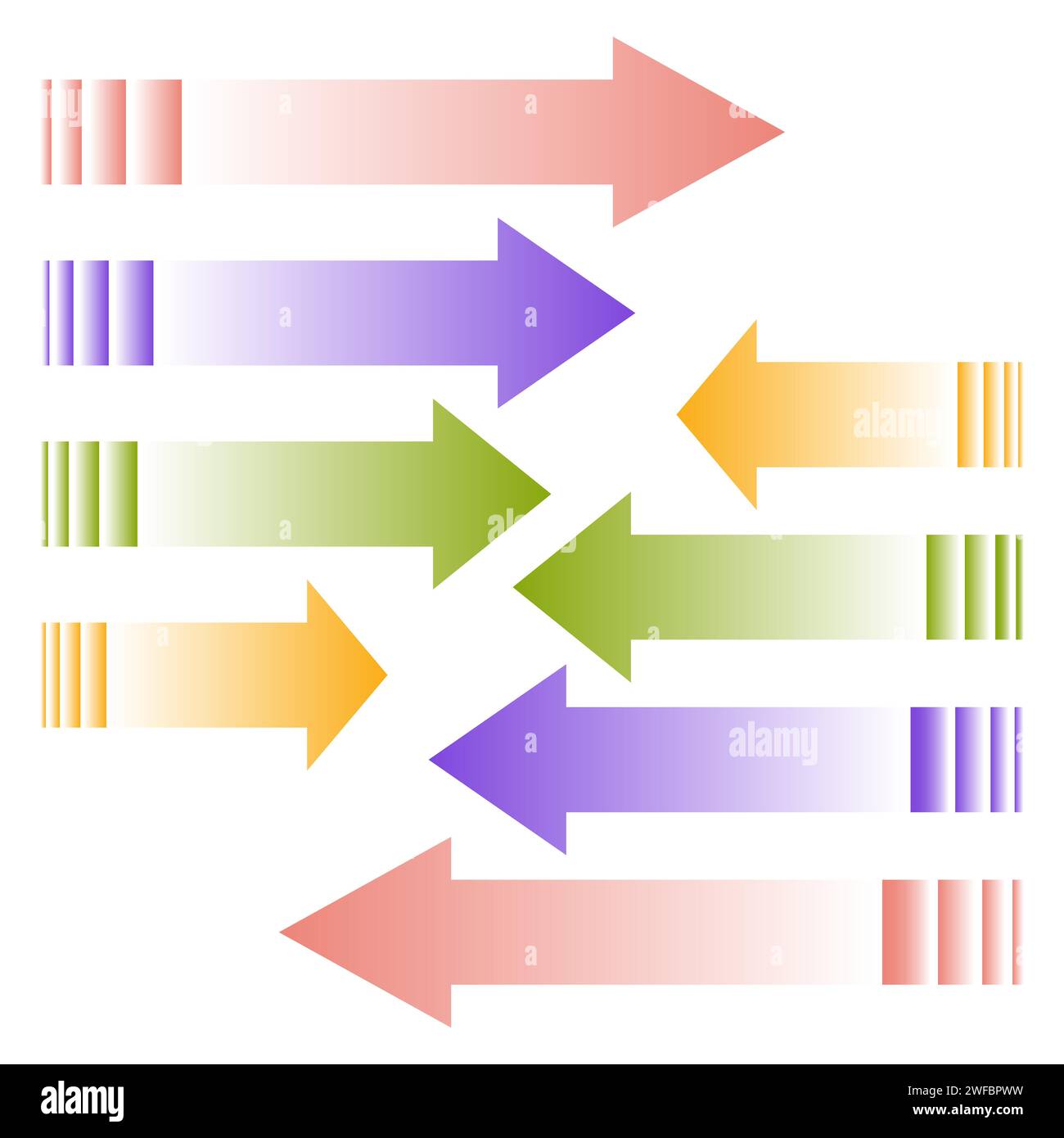 Frecce colorate moderne. Illustrazione vettoriale. immagine stock. EPS 10. Illustrazione Vettoriale