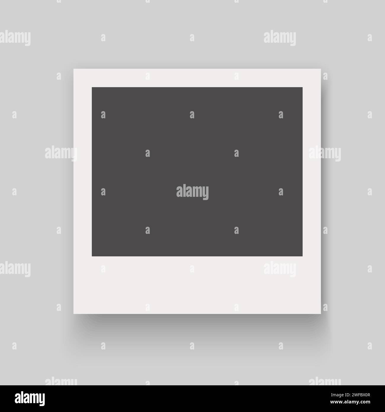 Cornice fotografica isolata vuota su sfondo lilla. Simbolo del tempo felice. Illustrazione vintage. Illustrazione vettoriale. Immagine stock. EPS 10. Illustrazione Vettoriale