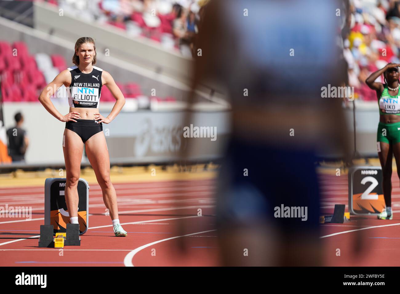 Rosie ELLIOTT partecipa ai 400 metri ai Campionati mondiali di atletica leggera di Budapest 2023. Foto Stock
