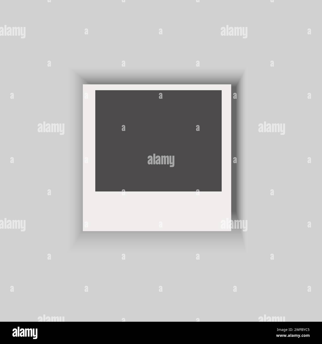 Cornice fotografica vuota su sfondo lilla. Simbolo del tempo della memoria felice. Illustrazione vintage. Illustrazione vettoriale. Immagine stock. EPS 10. Illustrazione Vettoriale