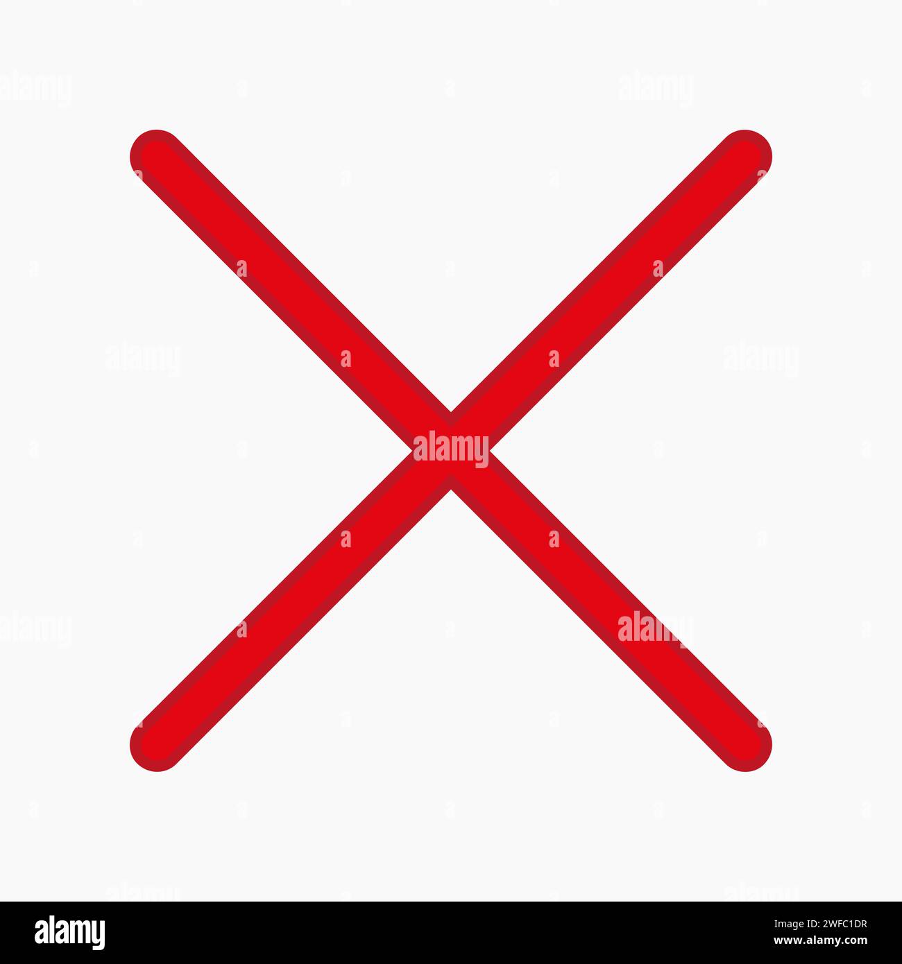 Icona a croce rossa. Semplice cartello piatto. Simbolo del contrassegno. Disegno isolato. Concetto aziendale. Illustrazione vettoriale. Immagine stock. EPS 10. Illustrazione Vettoriale