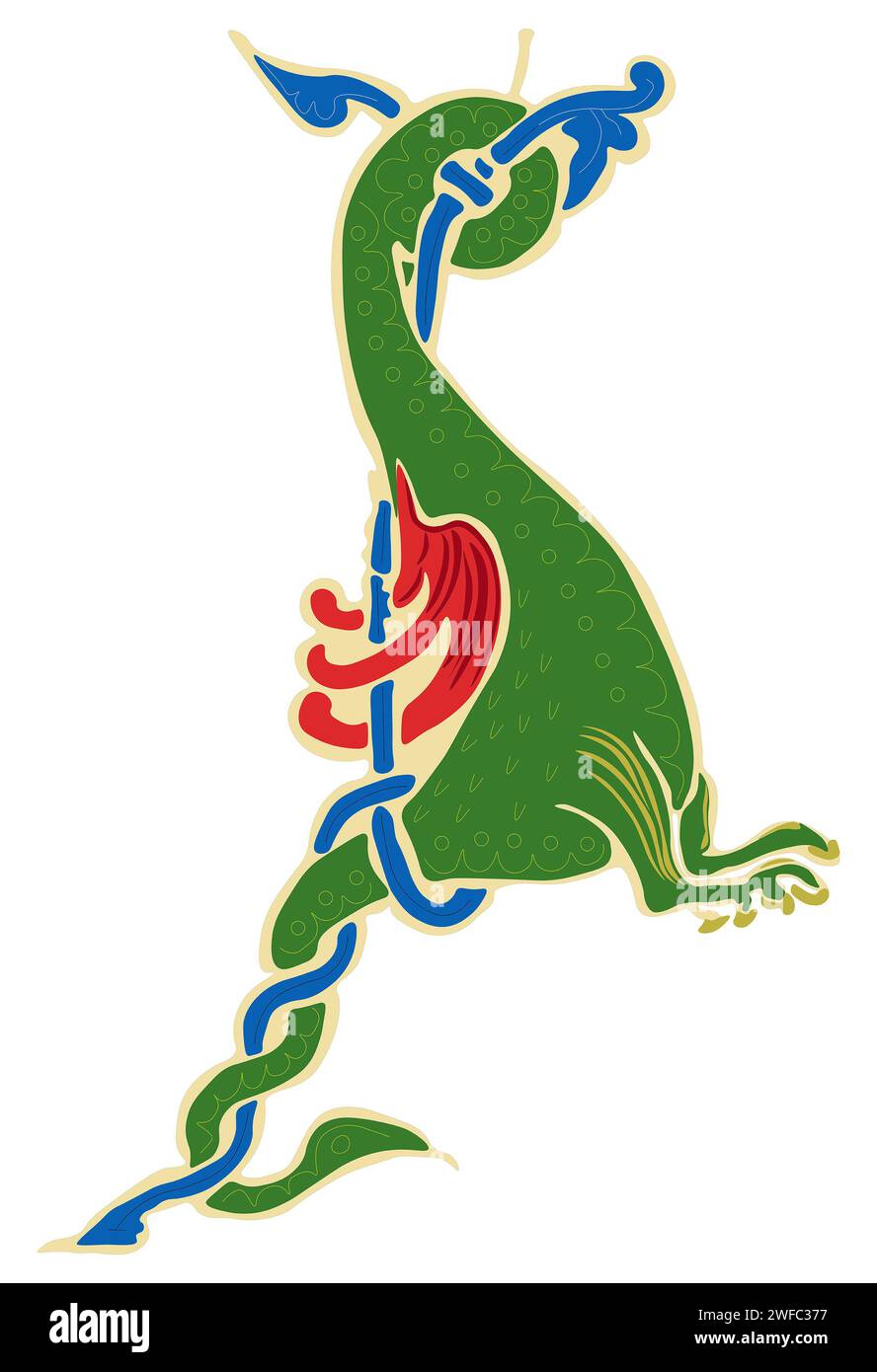 Alfabeto cirillico. Lettere. Illustrazione, disegno delle lettere iniziali. Foto Stock