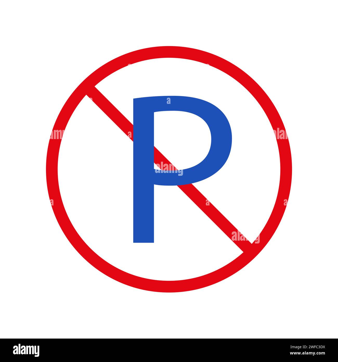 Nessun segnale di parcheggio. Non c'è parcheggio. Segnale di attenzione. Banner di regolazione. Simbolo di divieto. Illustrazione vettoriale. Immagine stock. EPS 10. Illustrazione Vettoriale