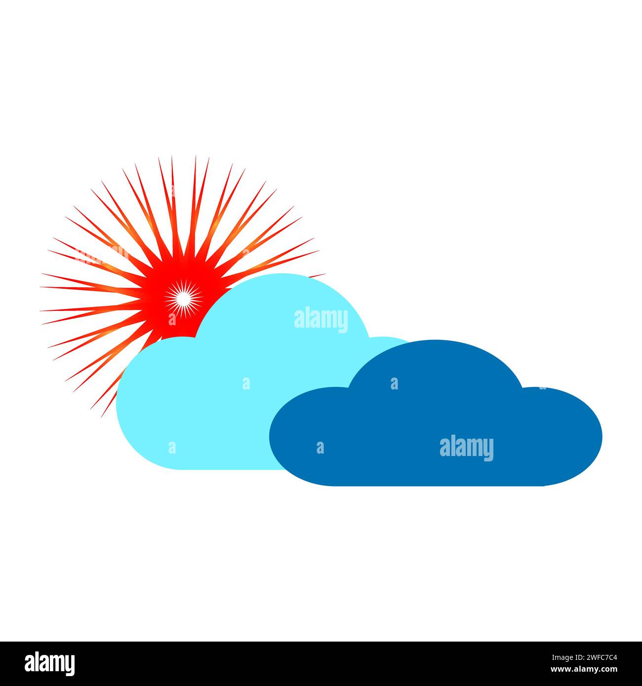 fumetto nuvola di sole. Tempo autunnale. Illustrazione vettoriale. Immagine stock. EPS 10. Illustrazione Vettoriale