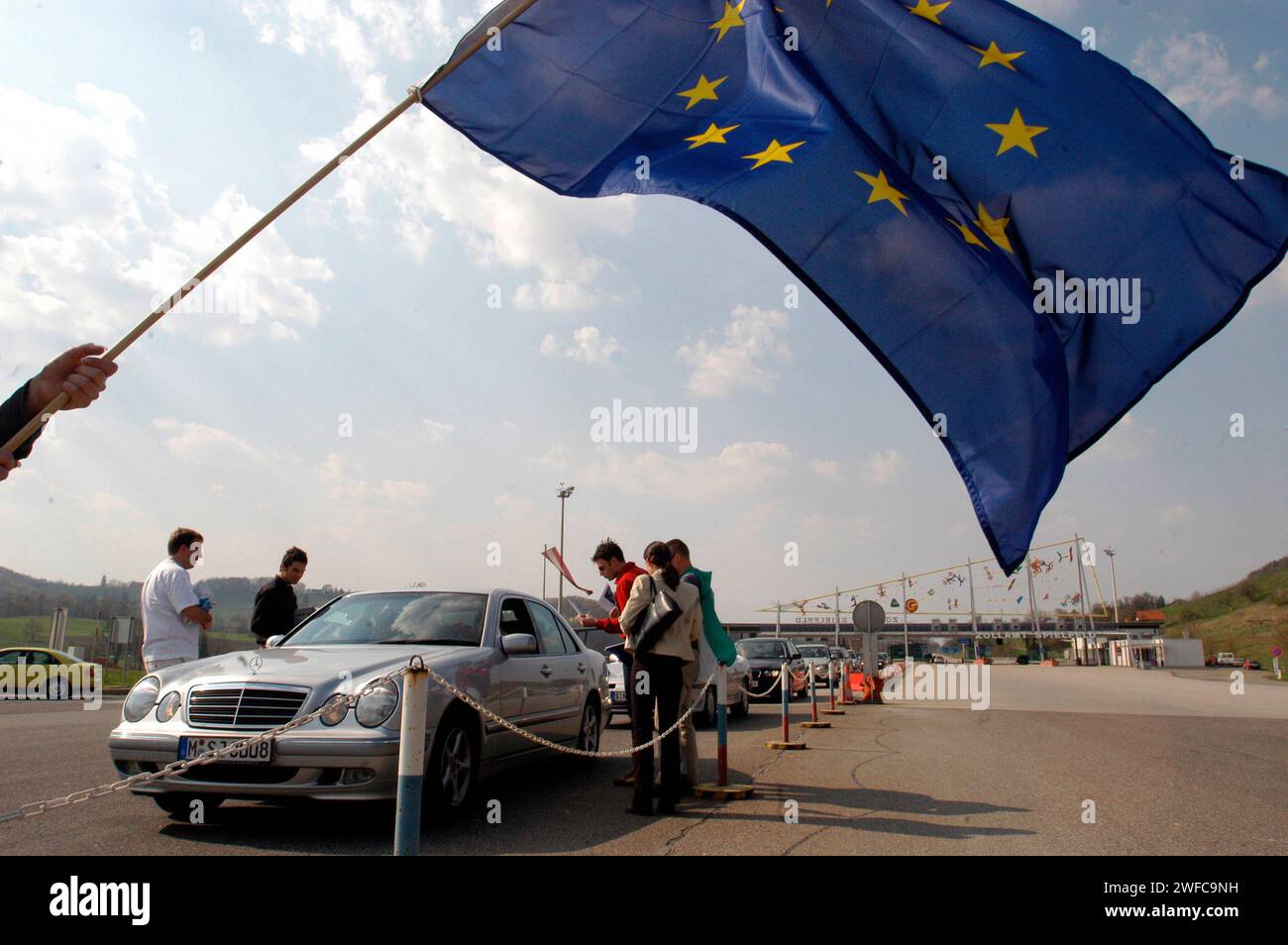 Accordo di schengen nell'Unione europea, viaggiare senza frontiere nell'unione europea accordo di schengen nell'unione europea Foto Stock