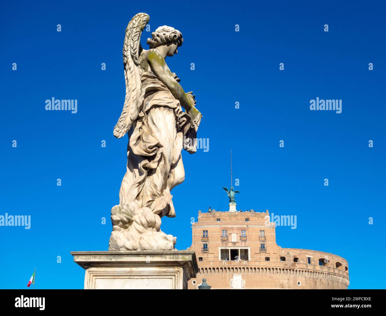 Castel Sant'Angelo sulla riva del Tevere (Roma/Italia) Foto Stock