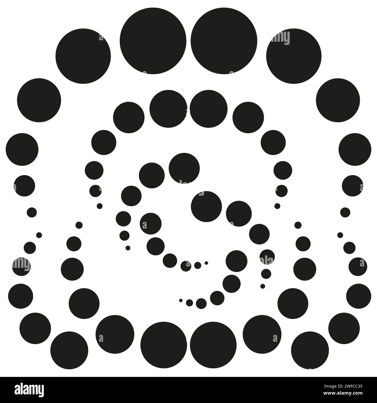 modello con spirale a sfera. Sfondo bianco. Pattern geometrico 3d astratto. Illustrazione vettoriale. immagine stock. EPS 10. Illustrazione Vettoriale