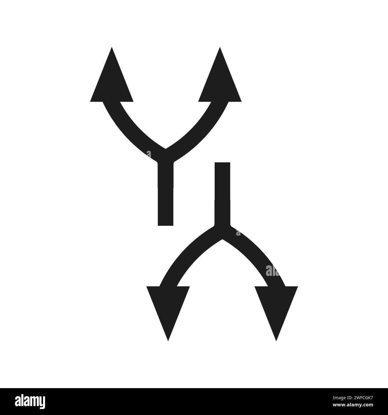 Frecce doppie. Simboli grafici. Simbolo della croce. Illustrazione vettoriale. immagine stock. EPS 10. Illustrazione Vettoriale
