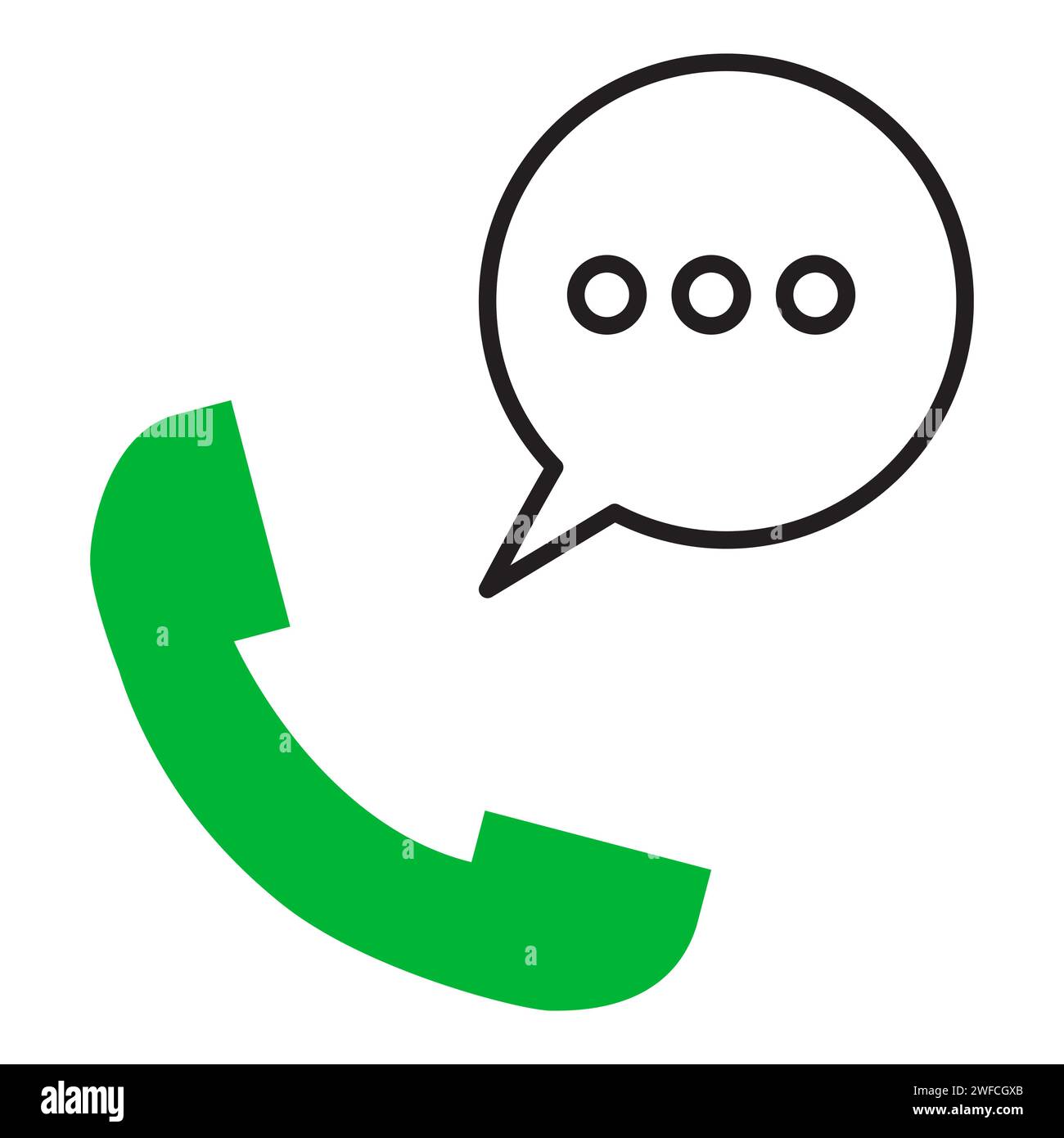 Icona piatta moderna con messaggio del telefono. Tecnologia di comunicazione. Simbolo del telefono. Illustrazione vettoriale. immagine stock. EPS 10. Illustrazione Vettoriale