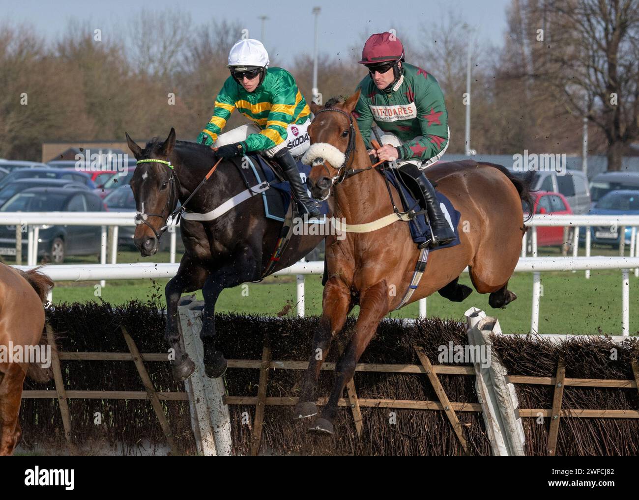 Jeriko Du Reponet vince SBK Supreme Trial Rossington Main Novices' hurdle a Doncaster per Nicky Henderson, Mark Walsh e Mr John P McManus 27 Jan 24 Foto Stock