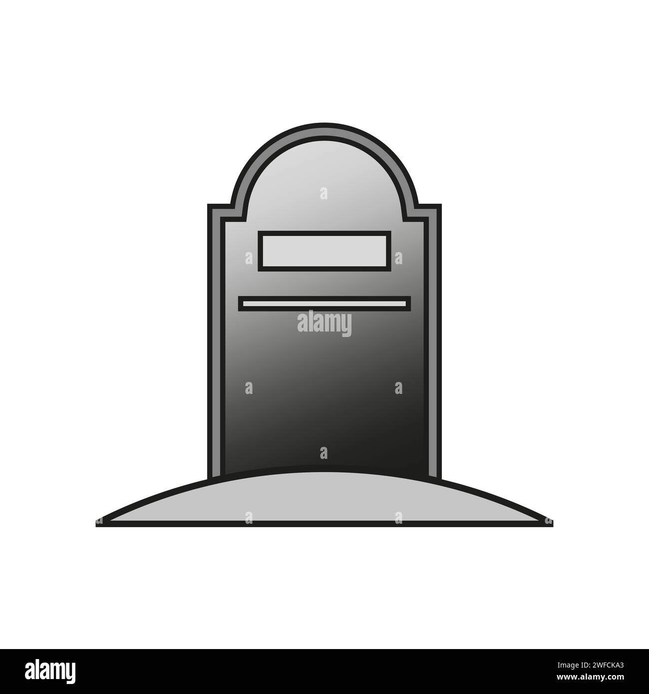 Icona piatta con lapide. Illustrazione vettoriale. immagine stock. EPS 10. Illustrazione Vettoriale