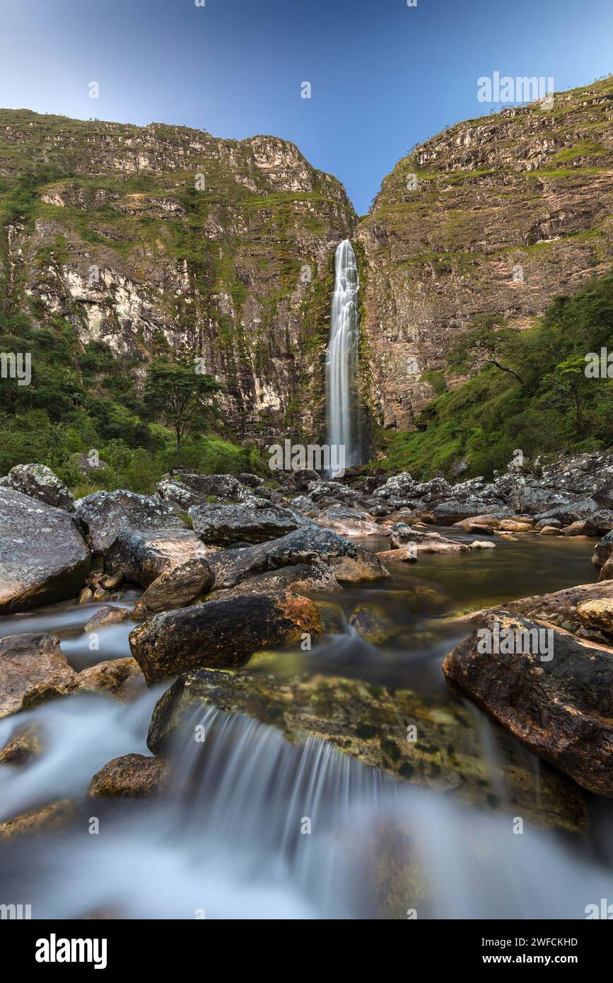 Cascata Casca d'anta - fiume Sao Francisco - Parco Nazionale Serra da Canastra Foto Stock