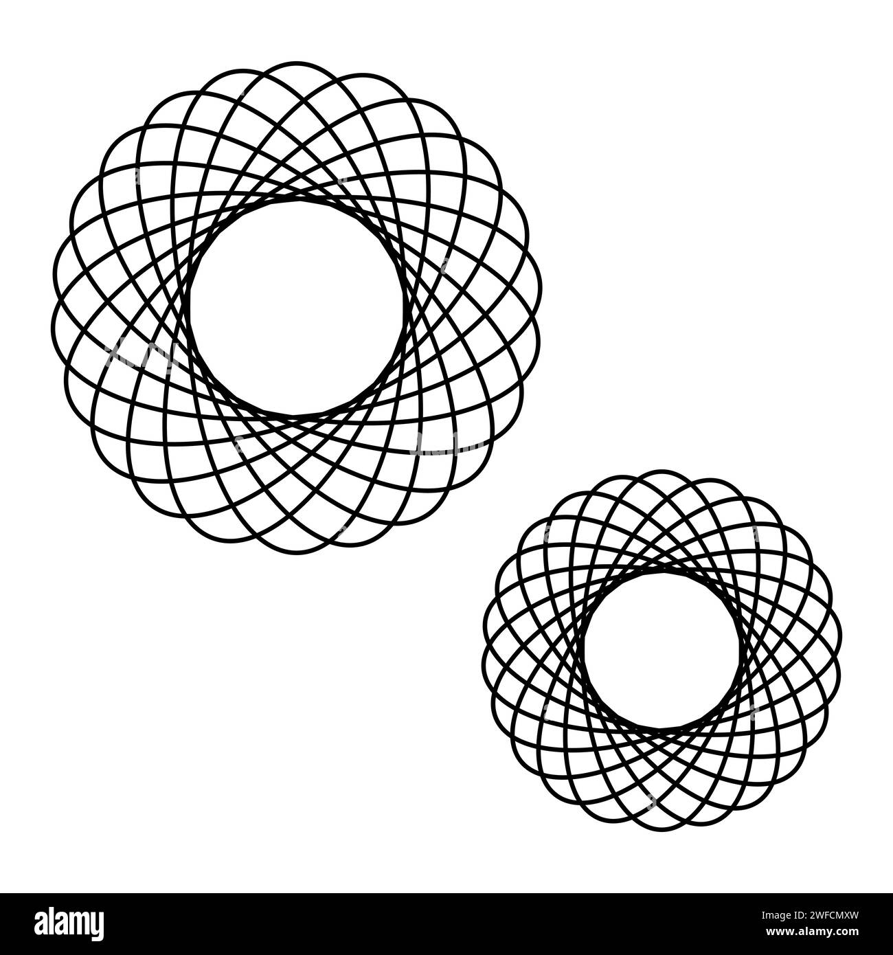 griglia a reticolo. Set di cornici rotonde. Illustrazione vettoriale. immagine stock. EPS 10. Illustrazione Vettoriale