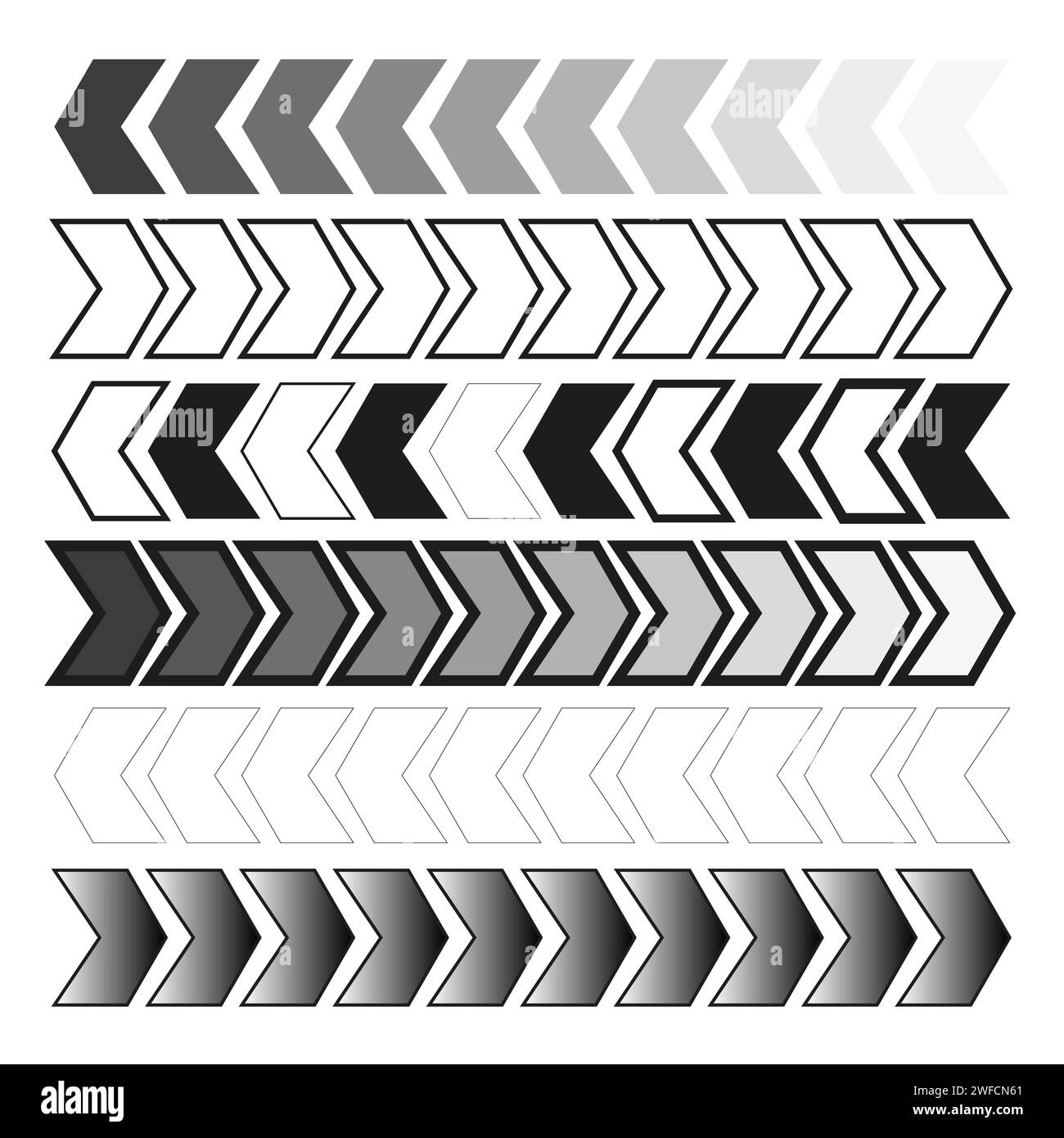 Contrassegni per la stampa dei disegni. Set di pneumatici in gomma nera. Illustrazione vettoriale. immagine stock. EPS 10. Illustrazione Vettoriale