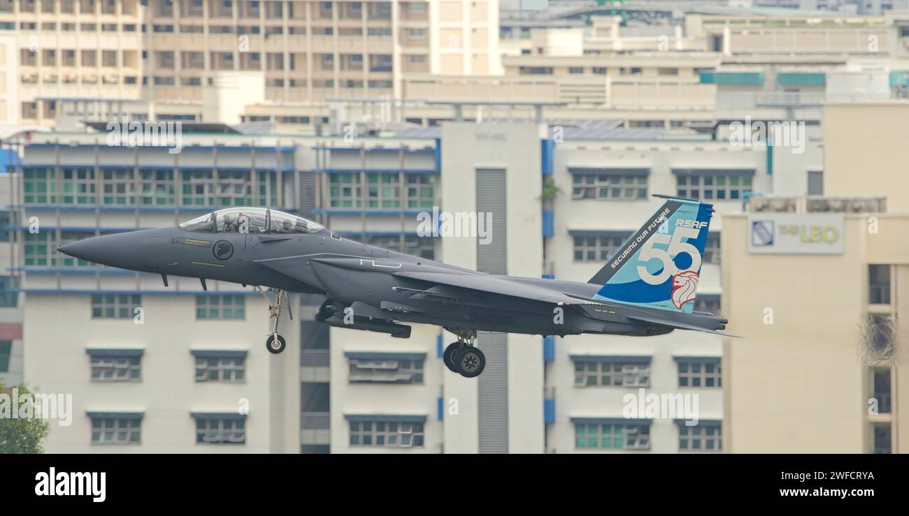 Republic of Singapore Air Force F15SG 55th Anniversary Tail Livery Foto Stock