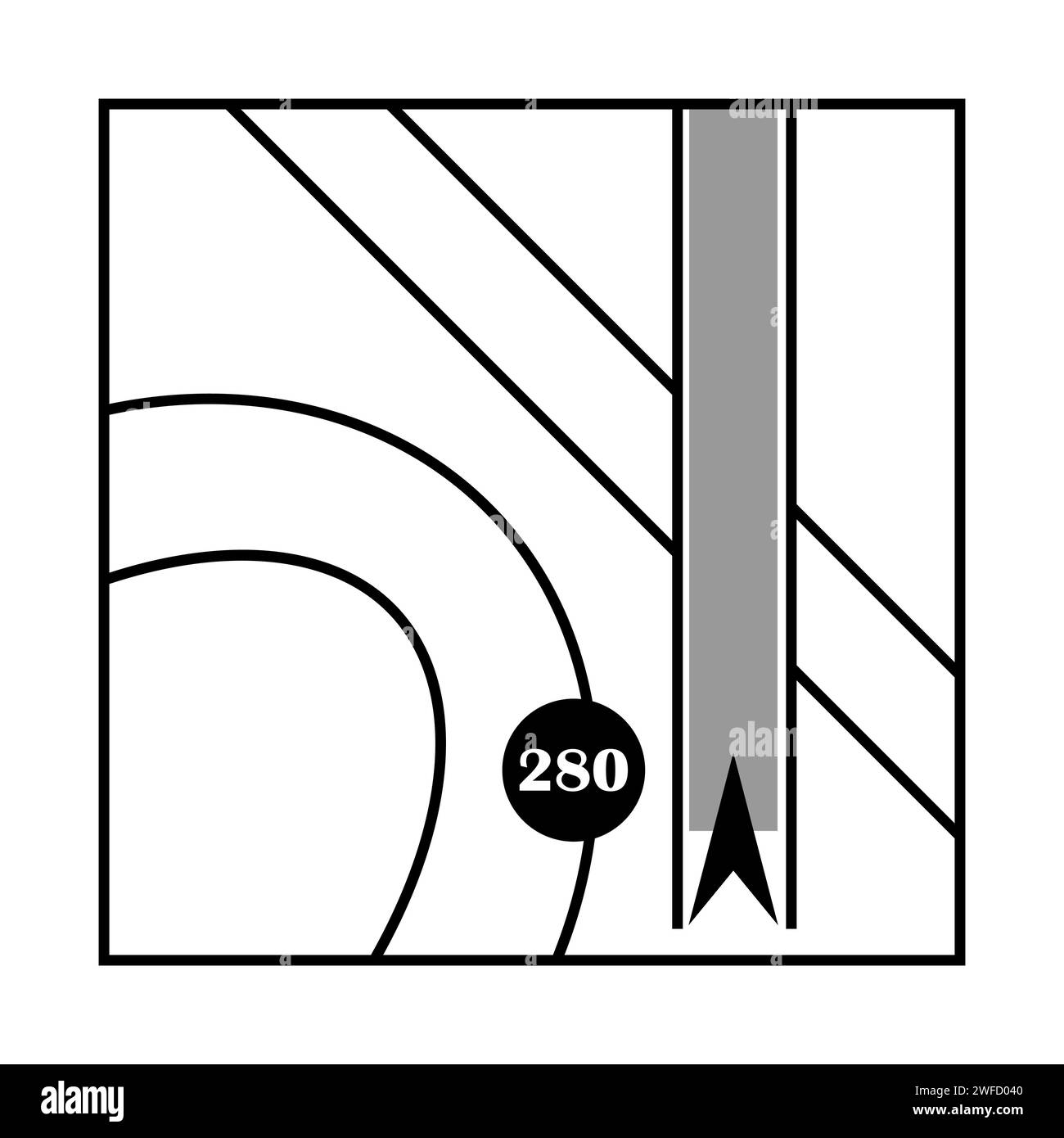 Mappa GPS. Concetto di business dei cartelli informativi. Illustrazione vettoriale. immagine stock. EPS 10. Illustrazione Vettoriale