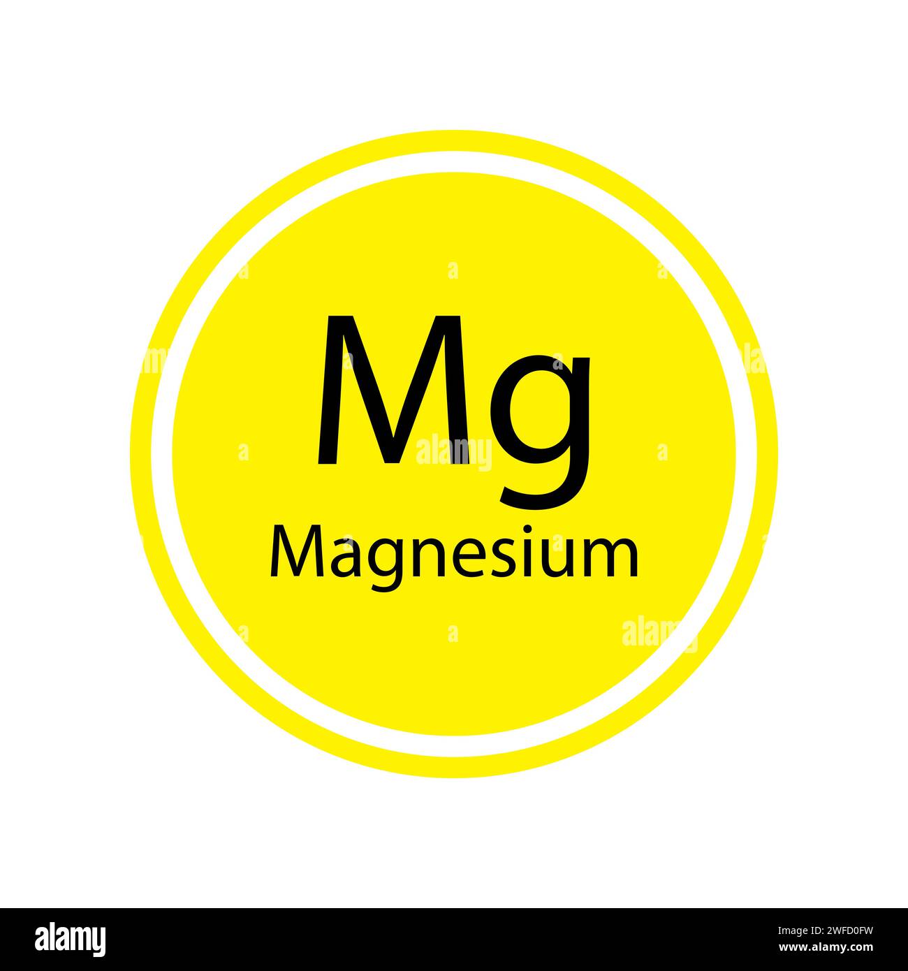 Magnesio piatto per il design della carta da parati. Elemento chimico. Tavola periodica di Mendeleev. Illustrazione vettoriale. immagine stock. EPS 10. Illustrazione Vettoriale