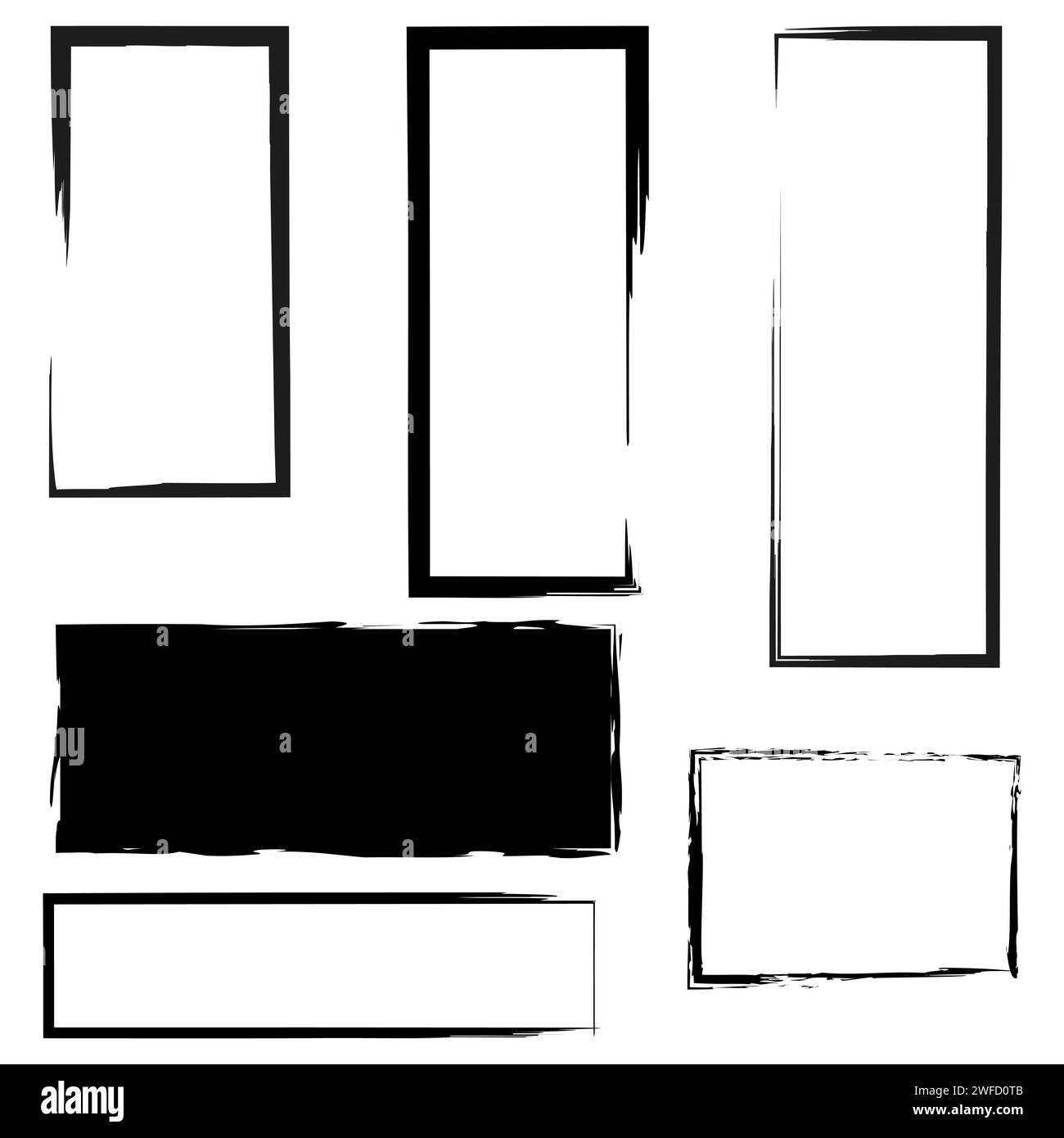 Motivo astratto con forme a pennello nero. Illustrazione vettoriale. immagine stock. EPS 10. Illustrazione Vettoriale