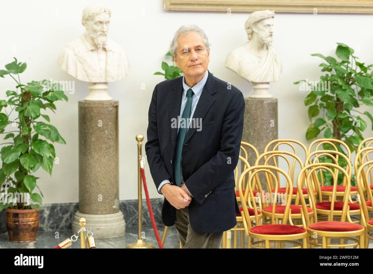 Roma, Italia. 30 gennaio 2024. L'ex Sindaco di Roma Francesco Rutelli rende omaggio a Sandra Milo all'interno della sala della Protomoteca del Campidoglio di Roma (Credit Image: © Matteo Nardone/Pacific Press via ZUMA Press Wire) SOLO PER USO EDITORIALE! Non per USO commerciale! Foto Stock