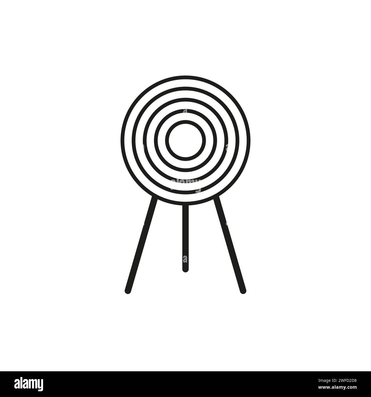 Icona del tiro con l'arco. Elemento di progettazione. Illustrazione vettoriale. Immagine stock. EPS 10. Illustrazione Vettoriale