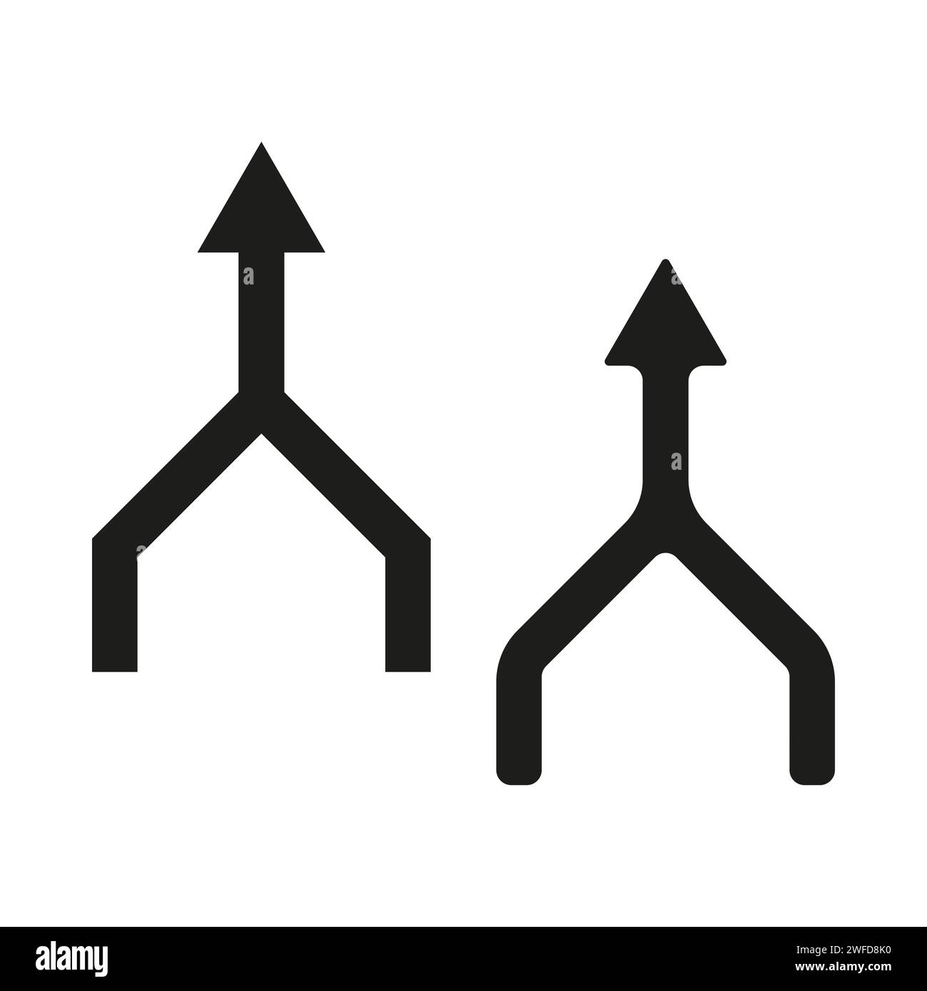 due frecce che uniscono icon vector collaborazione, partnership, alleanza, unendo e concetto di crescita per grafica design, logo, sito web, social media, mobil Illustrazione Vettoriale