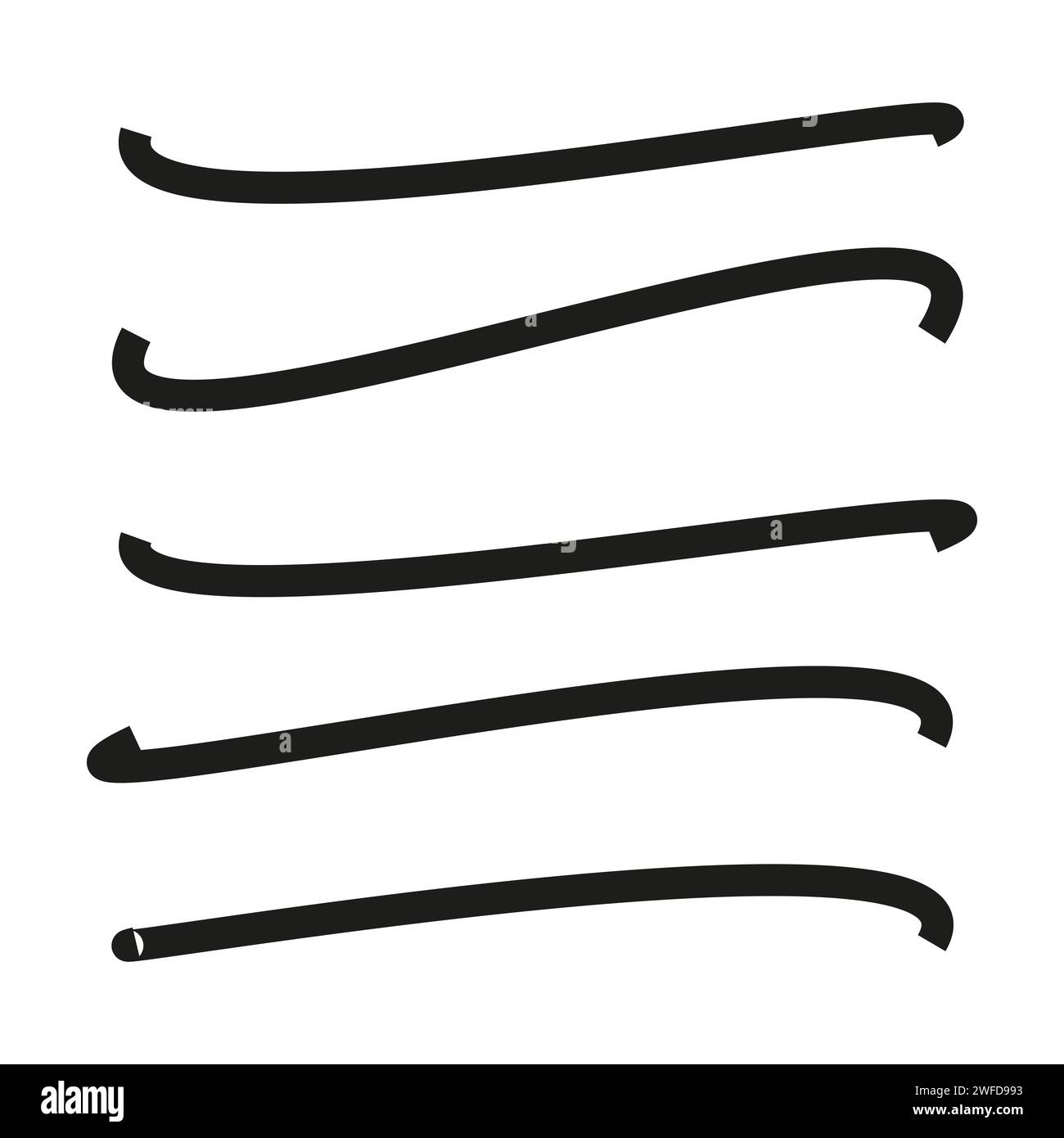 linee a strisce curve. Logo Wave. Elemento grafico. Illustrazione vettoriale. EPS 10. Illustrazione Vettoriale